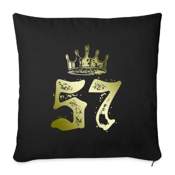 57 Couronne de numéro - Housse de coussin décorative 45 x 45 cm - noir - Devant