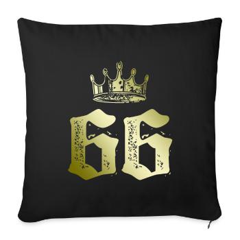 66 Couronne numérique - Housse de coussin décorative 45 x 45 cm - noir - Devant