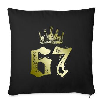 67 Number crown - Sofa pillowcase 17,3'' x 17,3'' (45 x 45 cm) - black - Front