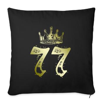 77 Number crown - Sofa pillowcase 17,3'' x 17,3'' (45 x 45 cm) - black - Front