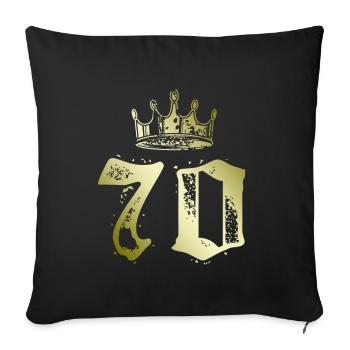 70 Number crown - Sofa pillowcase 17,3'' x 17,3'' (45 x 45 cm) - black - Front