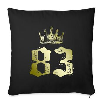 83 Couronne numérique - Housse de coussin décorative 45 x 45 cm - noir - Devant