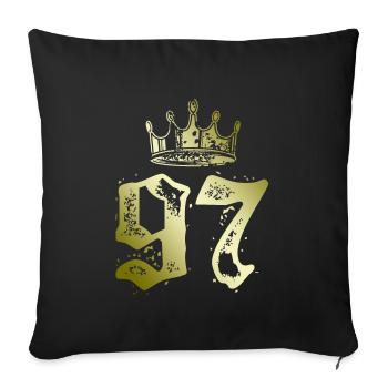 97 Number crown - Sofa pillowcase 17,3'' x 17,3'' (45 x 45 cm) - black - Front