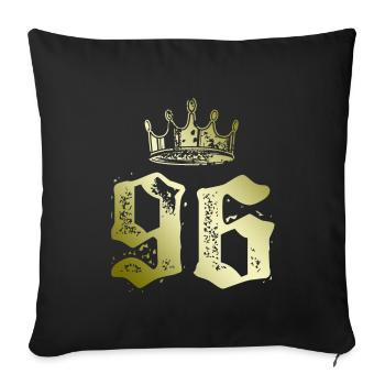96 Couronne numérique - Housse de coussin décorative 45 x 45 cm - noir - Devant