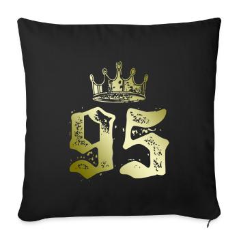 95 Number crown - Sofa pillowcase 17,3'' x 17,3'' (45 x 45 cm) - black - Front