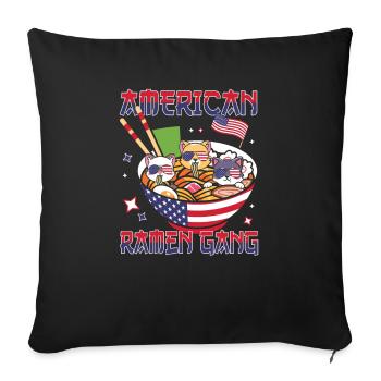 American Ramen Gang - Sofakissenbezug 45 x 45 cm - Schwarz - Vorne