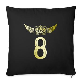 8 Couronne numérique - Housse de coussin décorative 45 x 45 cm - noir - Devant