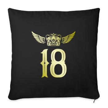 18 Couronne numérique - Housse de coussin décorative 45 x 45 cm - noir - Devant
