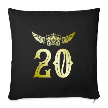 Couronne de 20 chiffres - Housse de coussin décorative 45 x 45 cm - noir - Devant