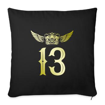 13 Couronne numérique - Housse de coussin décorative 45 x 45 cm - noir - Devant