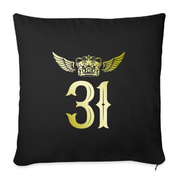 31 Couronne numérique - Housse de coussin décorative 45 x 45 cm - noir - Devant