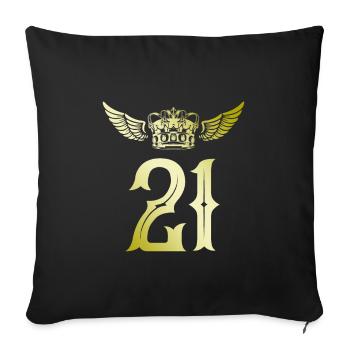 21 Couronne numérique - Housse de coussin décorative 45 x 45 cm - noir - Devant