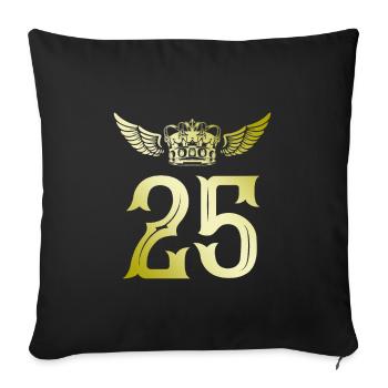 25 Couronne numérique - Housse de coussin décorative 45 x 45 cm - noir - Devant
