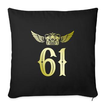 61 Couronne numérique - Housse de coussin décorative 45 x 45 cm - noir - Devant