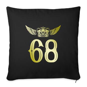 68 Couronne numérique - Housse de coussin décorative 45 x 45 cm - noir - Devant