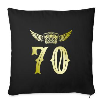 70 Number crown - Sofa pillowcase 17,3'' x 17,3'' (45 x 45 cm) - black - Front