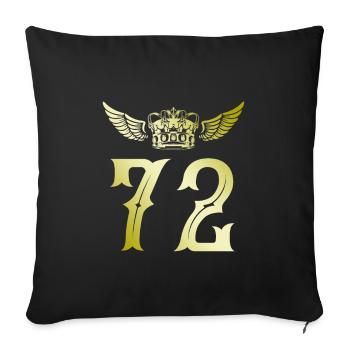 72 Number crown - Sofa pillowcase 17,3'' x 17,3'' (45 x 45 cm) - black - Front