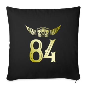 84 Couronne numérique - Housse de coussin décorative 45 x 45 cm - noir - Devant