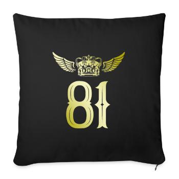 81 Couronne numérique - Housse de coussin décorative 45 x 45 cm - noir - Devant