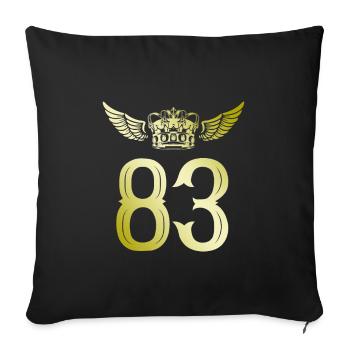 83 Couronne numérique - Housse de coussin décorative 45 x 45 cm - noir - Devant