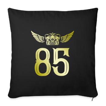 85 Number crown - Sofa pillowcase 17,3'' x 17,3'' (45 x 45 cm) - black - Front