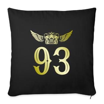 93 Number crown - Sofa pillowcase 17,3'' x 17,3'' (45 x 45 cm) - black - Front