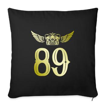 89 Number crown - Sofa pillowcase 17,3'' x 17,3'' (45 x 45 cm) - black - Front