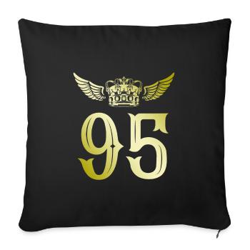 95 Number crown - Sofa pillowcase 17,3'' x 17,3'' (45 x 45 cm) - black - Front