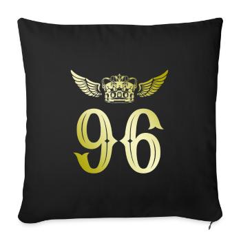 96 Couronne numérique - Housse de coussin décorative 45 x 45 cm - noir - Devant