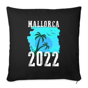 Mallorca 2022 Palm Trees - Sofa pillowcase 17,3'' x 17,3'' (45 x 45 cm) - black - Front