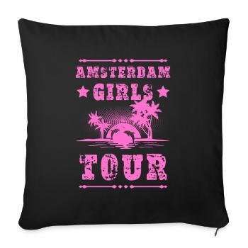 Visite des filles d’Amsterdam - Housse de coussin décorative 45 x 45 cm - noir - Devant