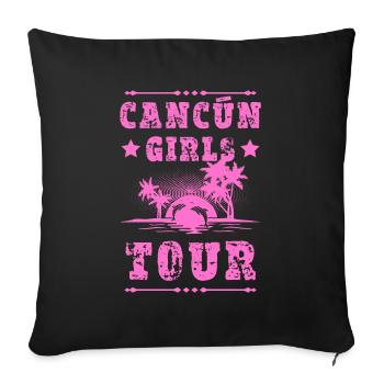 Tournée des filles de Cancun - Housse de coussin décorative 45 x 45 cm - noir - Devant