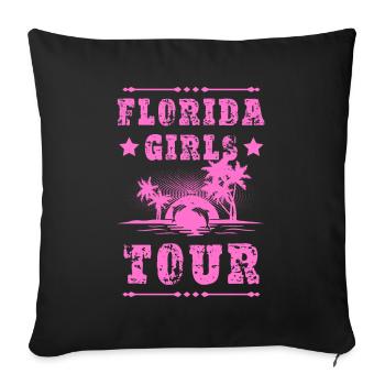 Tournée des filles de Floride - Housse de coussin décorative 45 x 45 cm - noir - Devant