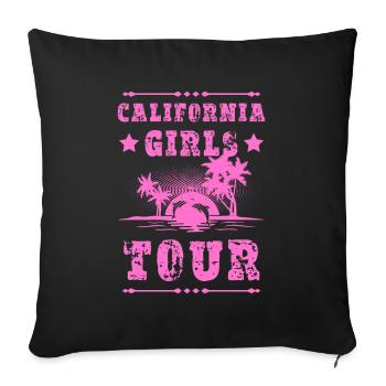 Tournée des filles en Californie - Housse de coussin décorative 45 x 45 cm - noir - Devant