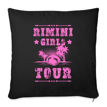 Visite des filles de Rimini - Housse de coussin décorative 45 x 45 cm - noir - Devant