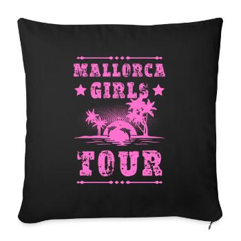 Visite des filles de Majorque - Housse de coussin décorative 45 x 45 cm - noir - Devant