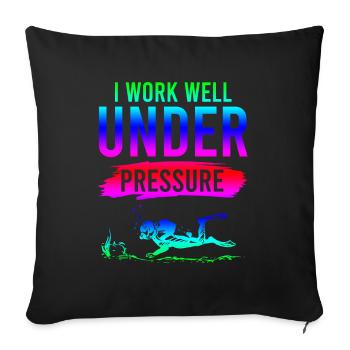 Spruch tauchen - Sofa pillowcase 17,3'' x 17,3'' (45 x 45 cm) - black - Front