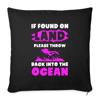 plongée en mer - Housse de coussin décorative 45 x 45 cm - noir - Devant