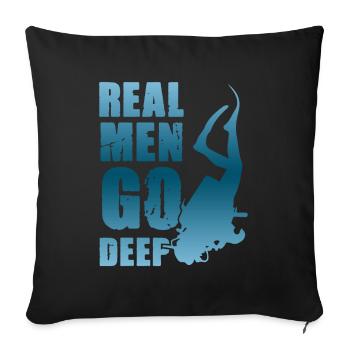 diving fun - Sofa pillowcase 17,3'' x 17,3'' (45 x 45 cm) - black - Front