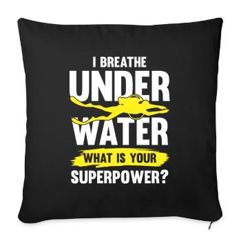 diving saying - Sofa pillowcase 17,3'' x 17,3'' (45 x 45 cm) - black - Front