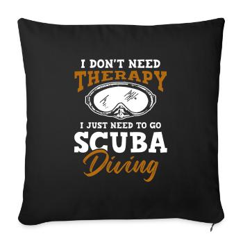 thérapie de plongée sous-marine - Housse de coussin décorative 45 x 45 cm - noir - Devant