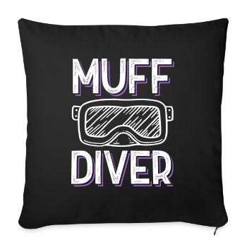 plongeur - Housse de coussin décorative 45 x 45 cm - noir - Devant