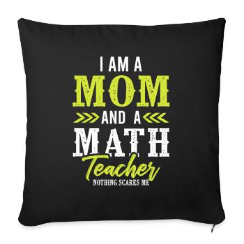 mama mathematics teacher - Sofa pillowcase 17,3'' x 17,3'' (45 x 45 cm) - black - Front