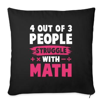 mathematics learning - Sofa pillowcase 17,3'' x 17,3'' (45 x 45 cm) - black - Front
