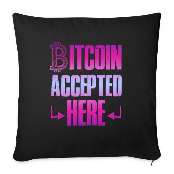 bitcoin accepted - Sofa pillowcase 17,3'' x 17,3'' (45 x 45 cm) - black - Front