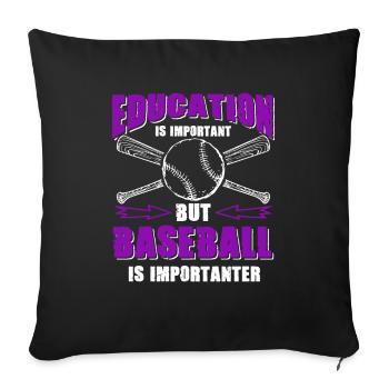 baseball dicton drôle - Housse de coussin décorative 45 x 45 cm - noir - Devant