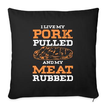 pork grill spruch - Sofa pillowcase 17,3'' x 17,3'' (45 x 45 cm) - black - Front