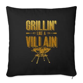grill funny saying - Sofa pillowcase 17,3'' x 17,3'' (45 x 45 cm) - black - Front