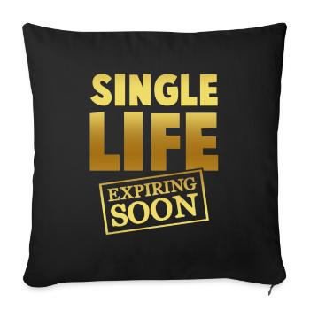 marié vivant célibataire - Housse de coussin décorative 45 x 45 cm - noir - Devant