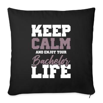 garder le calme célibataire - Housse de coussin décorative 45 x 45 cm - noir - Devant